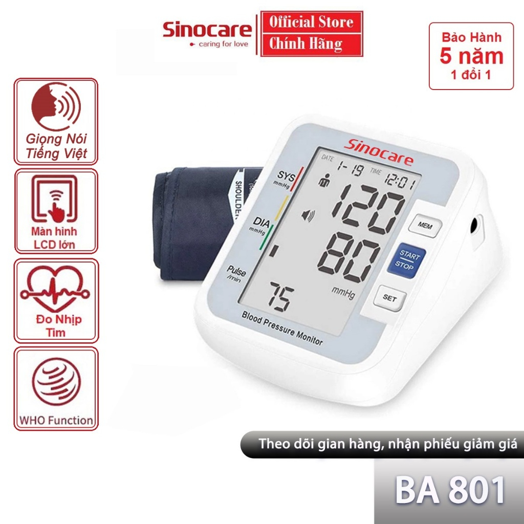 Máy đo huyết áp Sinocare Chính Hãng (2)