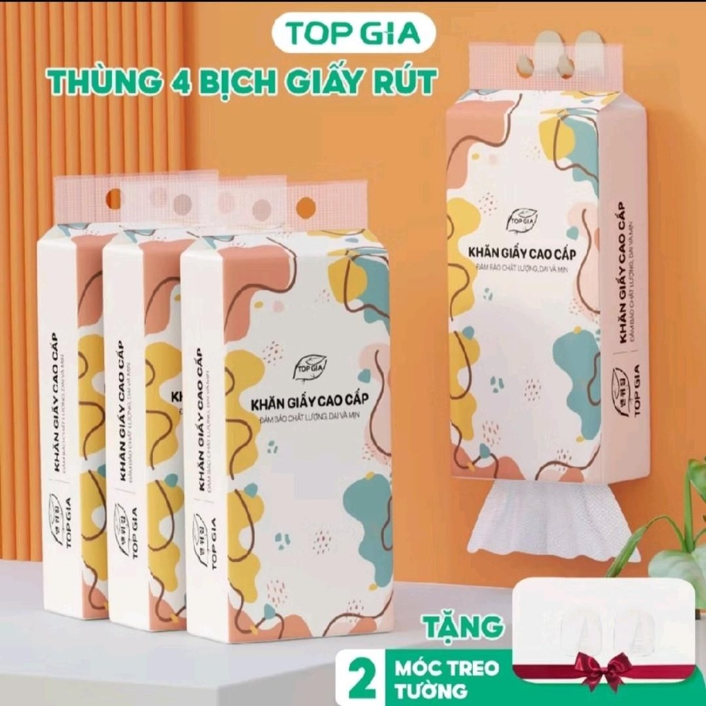 [ĐA KHO] Thùng 6 Bịch Giấy Rút Cao Cấp Treo Tường Đa Sắc ... (2)