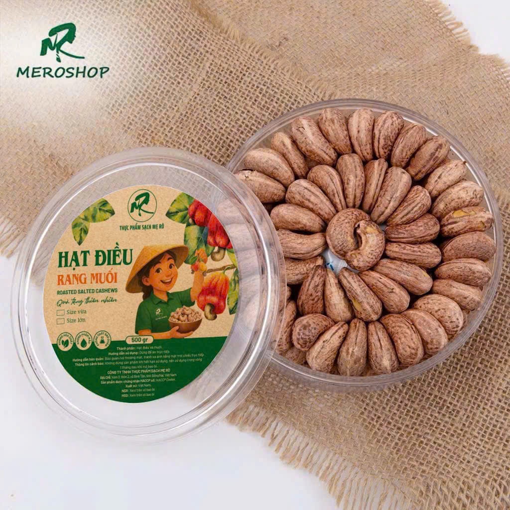 Hạt điều rang củi (vị muối) Mẹ rô. Có hồ sơ công bố (2)