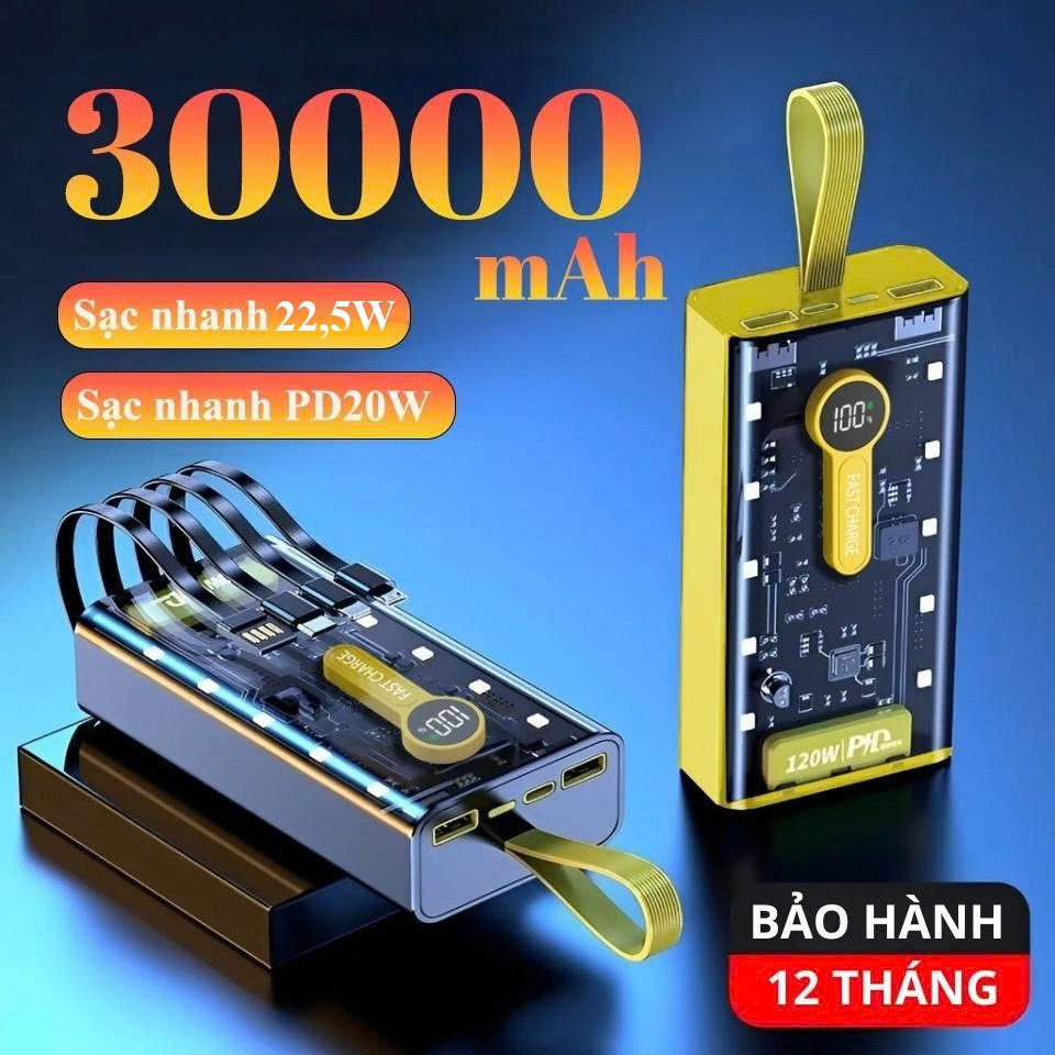 Sạc dự phòng 20000mh sạc nhanh 22.5w tích hợp dây (2)