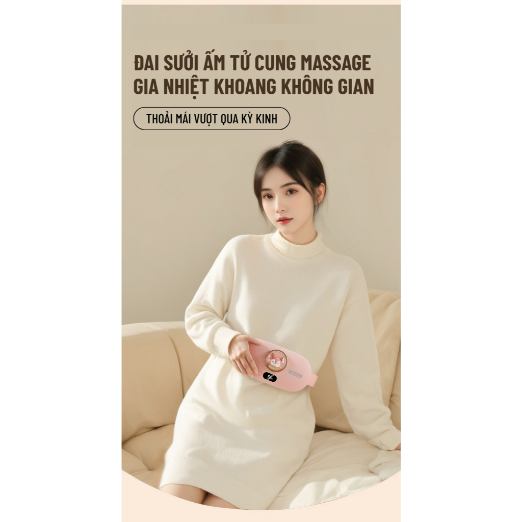 Máy Chườm Bụng Kinh Wisezen Massage Có Thể đeo Khi đi Làm... (2)