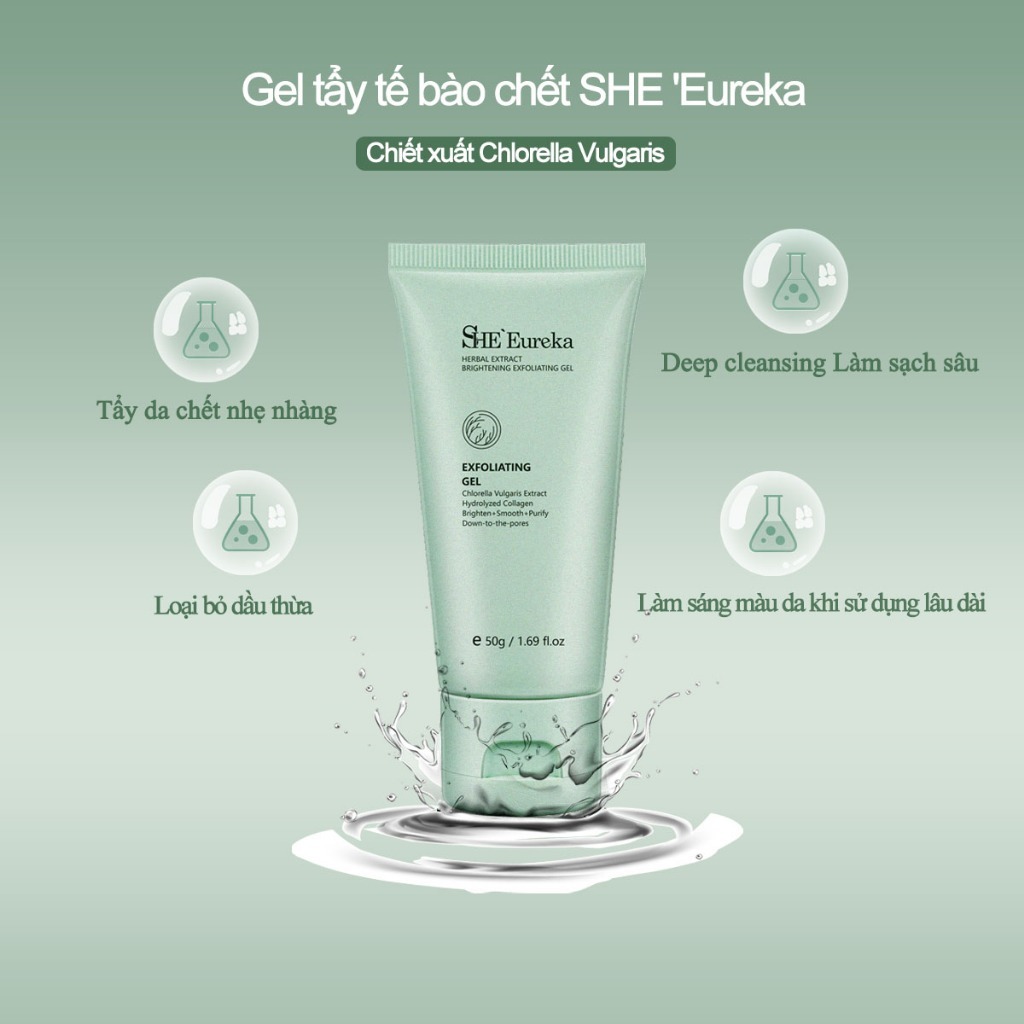 SHE Eureka Gel Rửa Mặt Tẩy Tế Bào Chết Làm Sáng Da 50g (2)