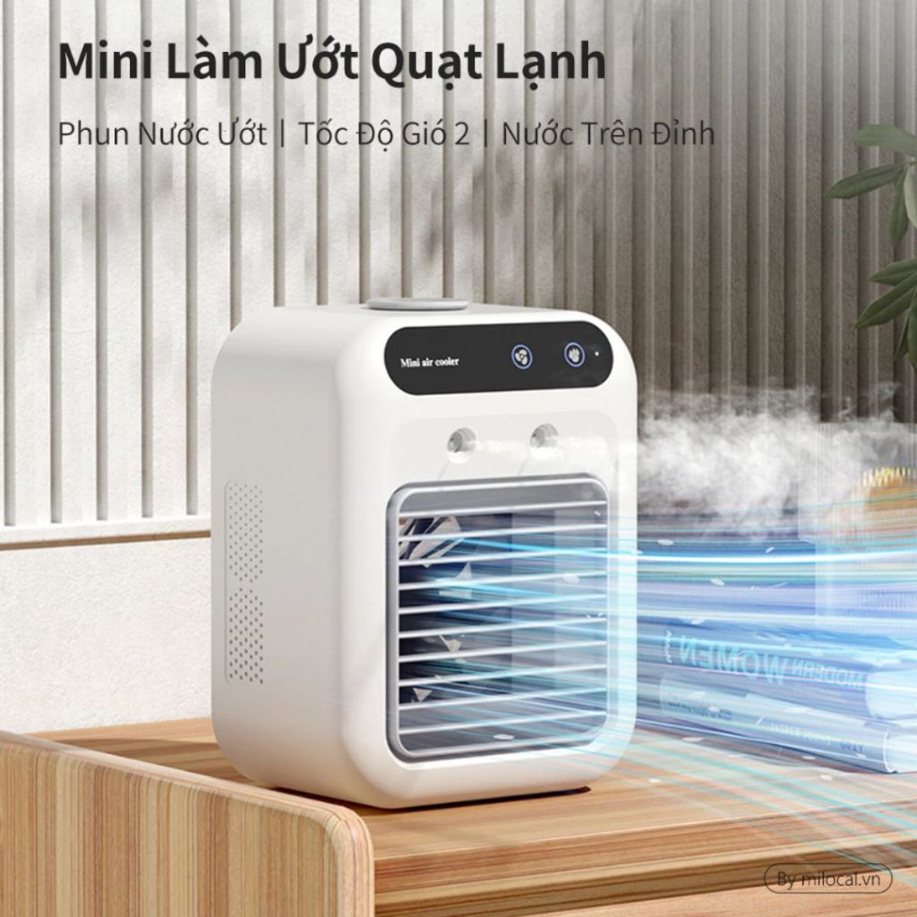 Quạt điều hòa phun sương tích điện mini (2)