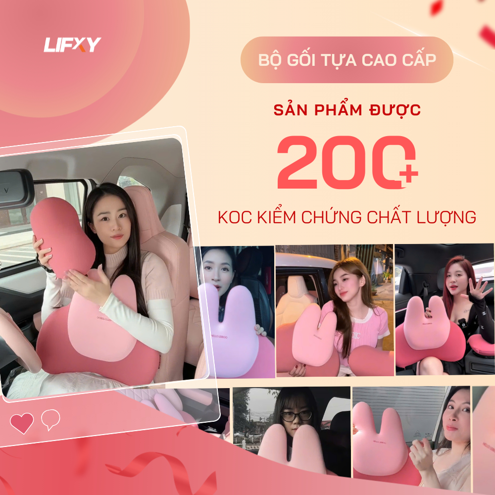 Gối Tựa Đầu & Tựa Lưng Ô Tô HELLO LEIBOO Công Thái Học Ta... (2)