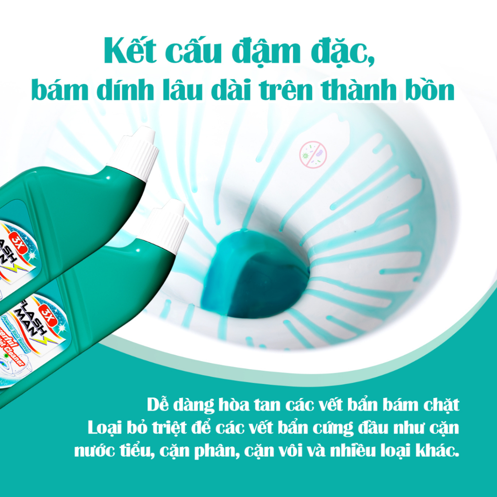 Nước tẩy bồn cầu Flashman diệt khuẩn thơm mát tẩy sạch mà... (2)