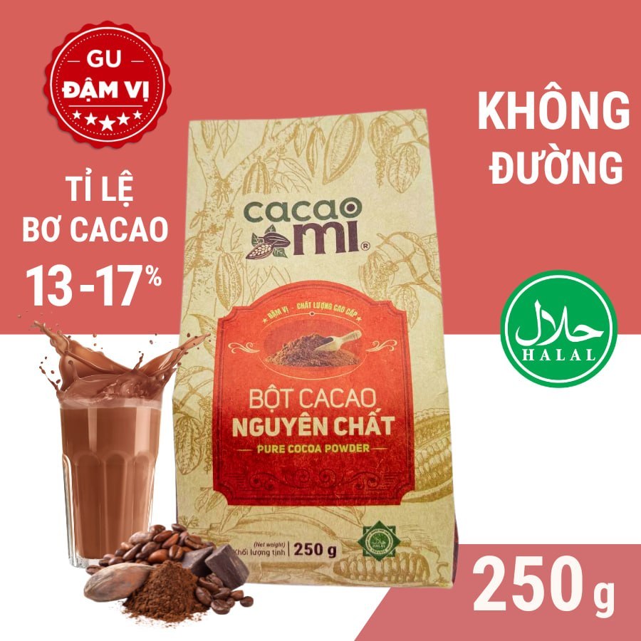 Bột cacao nguyên chất không đường CACAOMI Premium gu đậm ... (2)