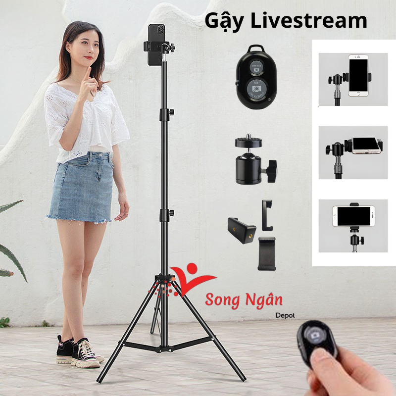 Gậy livestream gậy chụp ảnh quay video reivew sản phẩm ch... (2)