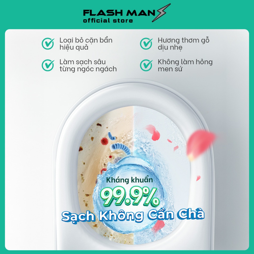 [MUA 1 TẶNG 1] Nước Tẩy Bồn Cầu Flashman 500g (2)