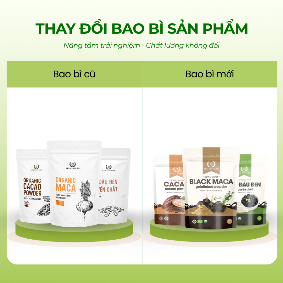 Combo Maca ĐEN + Cacao + Đậu đen Organic Red Kingdom [CHÍ... (2)