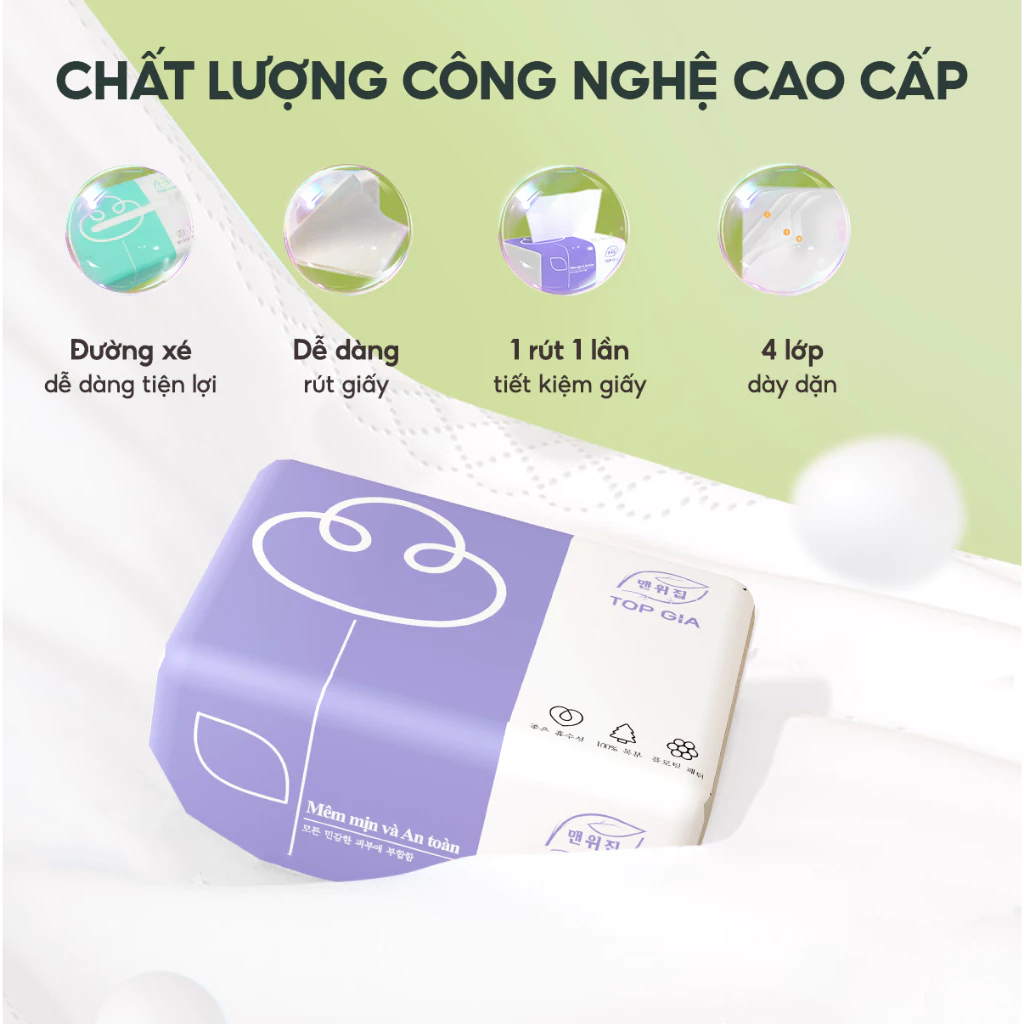 Giấy ăn rút TopGia cao cấp thùng 60 gói nhỏ tiện lợi cho ... (2)