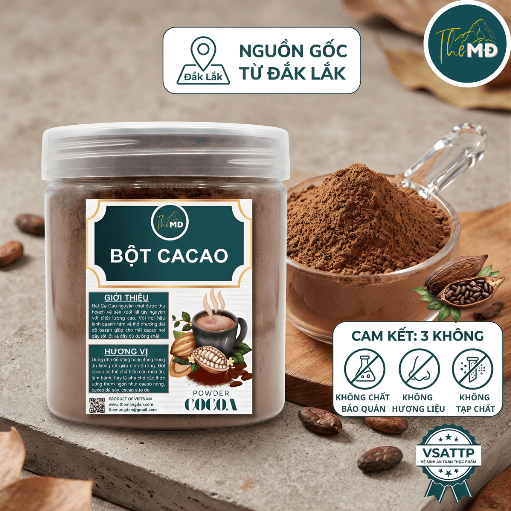 Bột Cacao Nguyên chất Giàu Dinh Dưỡng The Măng Đen Đặc Sả... (2)