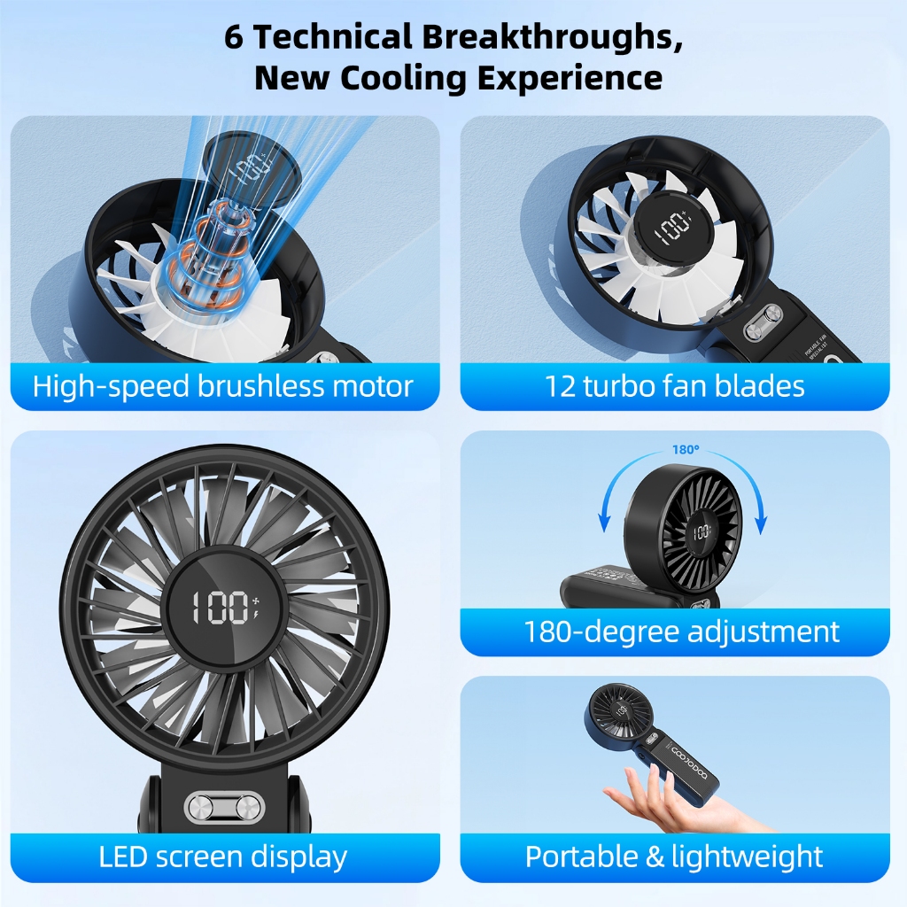 Quạt gấp 180° im lặng GOOJODOQ siêu gió �i�u ch�nh 100 cấ... (2)