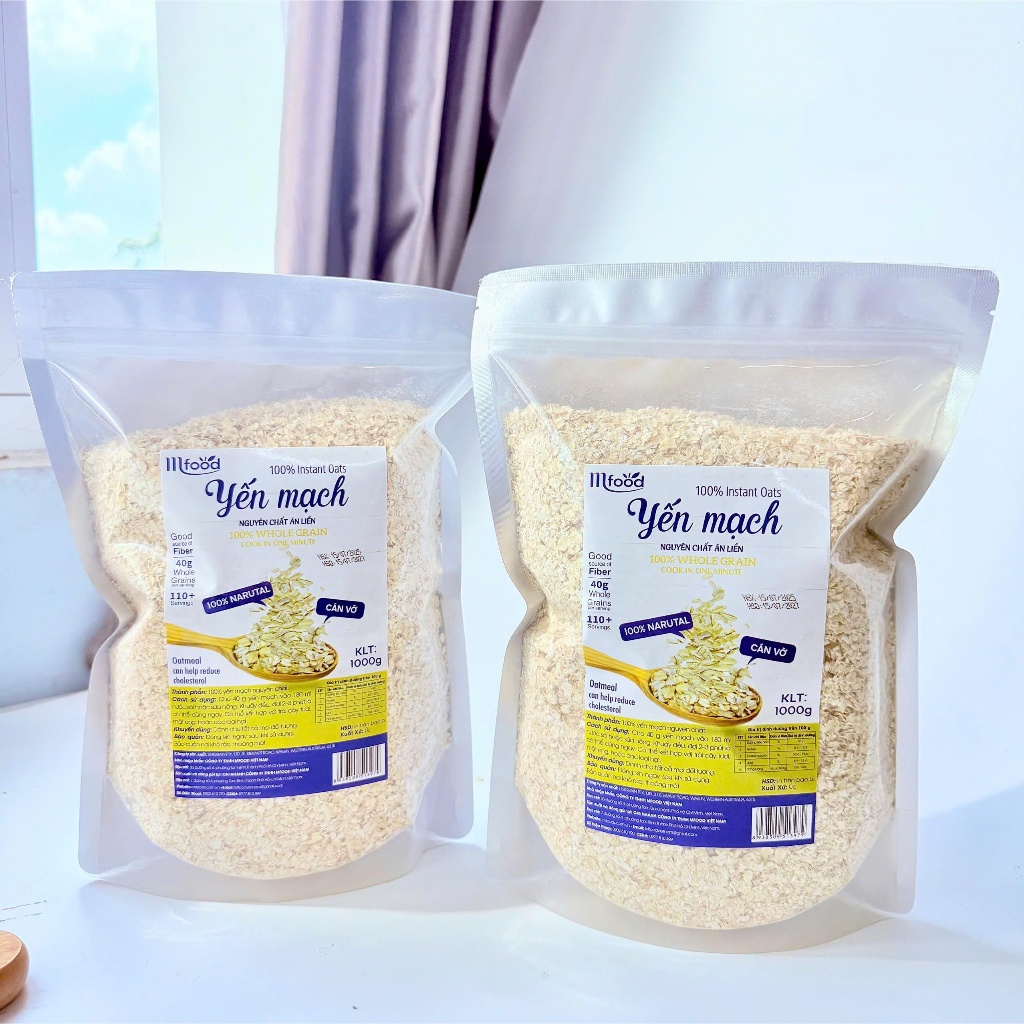 Yến Mạch Nguyên Chất Cán Vỡ Thương Hiệu Mfood Túi 1kg (2)
