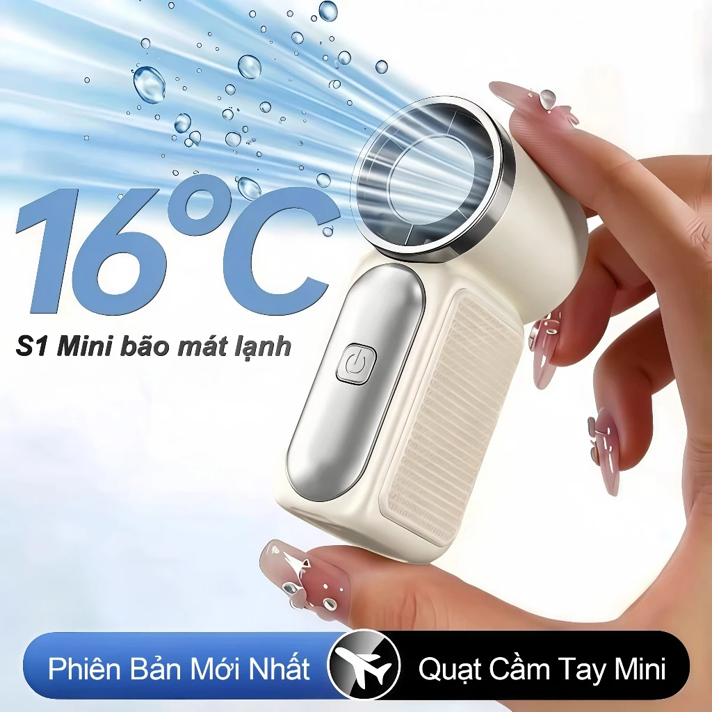 ⚡Quạt cầm tay mini ⚡100 cấp gió 688 Turbo 3000mAh màn hìn... (2)