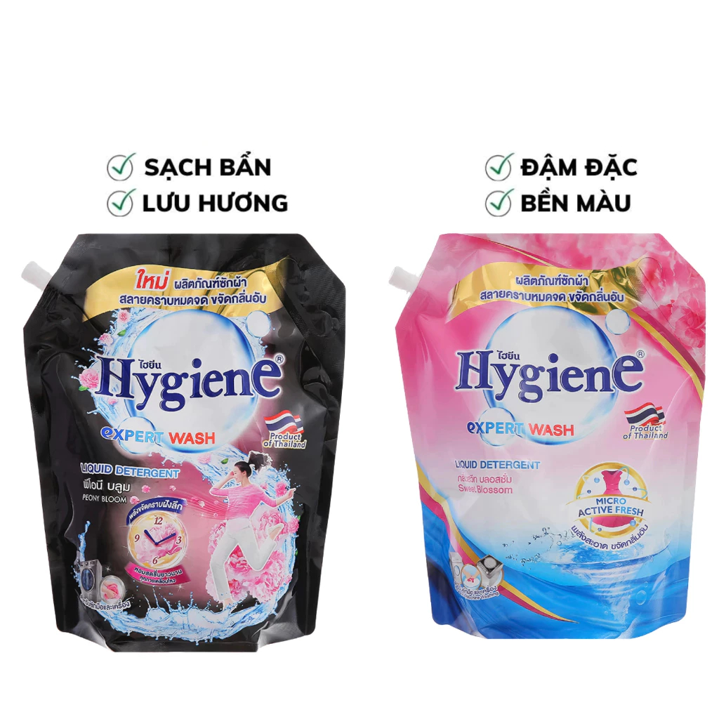 [MUA 1 TẶNG 1] Túi Nước Giặt Xả Vải Hygiene Đen Và Hồng (2)