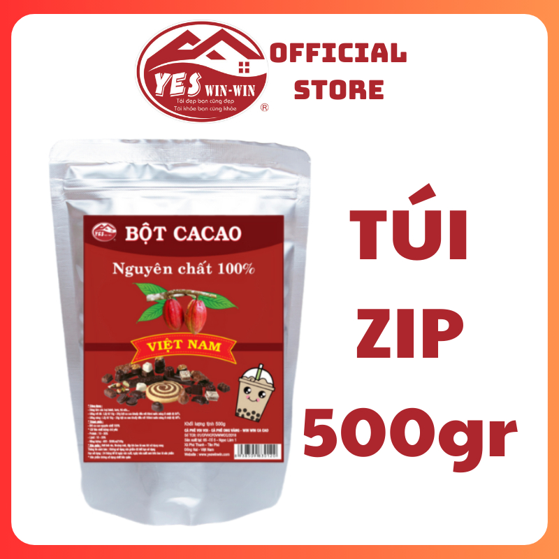 Bột Cacao Nguyên Chất VIỆT NAM gói 500g Yeswinwin (2)