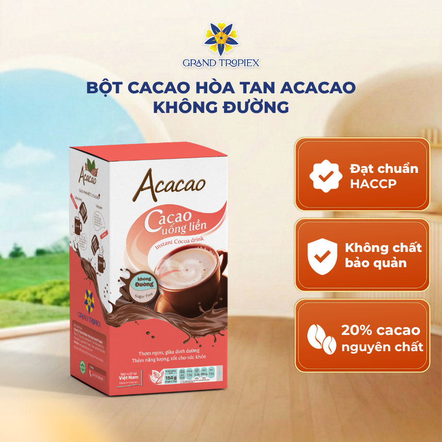 Bột Cacao Hòa Tan Acacao Không Đường Uống Liền Tiện Lợi (2)