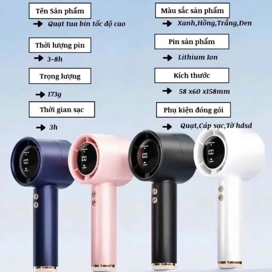 Quạt Cầm Tay N68 100 Cấp Độ Gió Quạt Tích Điện Cầm Tay Pi... (2)