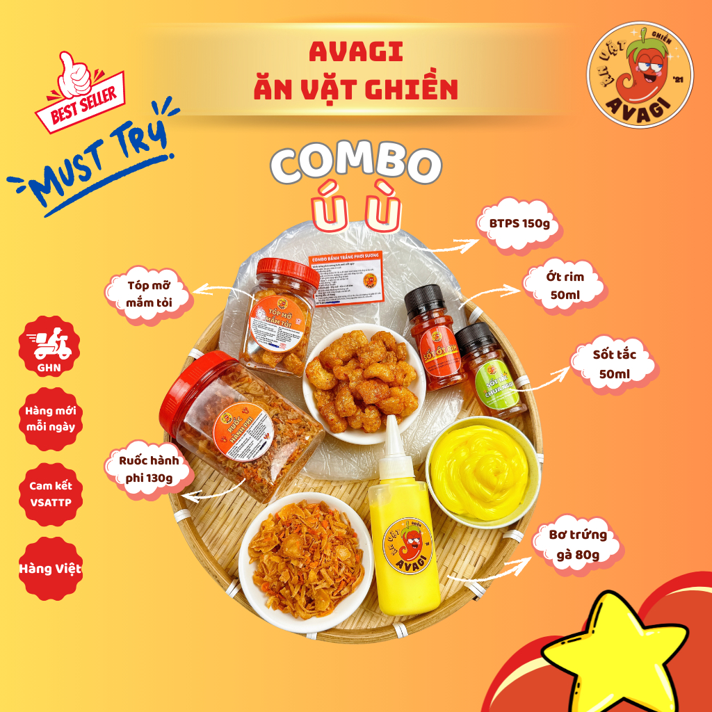 Bánh tráng Phơi Sương COMBO Ú Ù AVAGI (Bánh tráng (2)