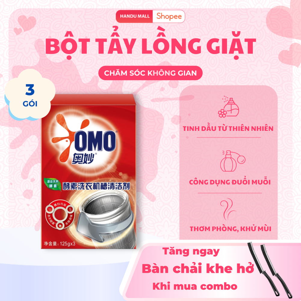 [ Hộp 3 Gói ] Bột Tẩy Vệ Sinh Lồng Máy Giặt (2)