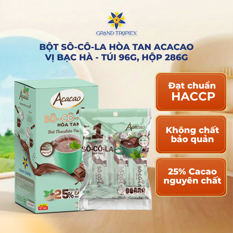 Bột Socola Hòa Tan Acacao Vị Bạc Hà (2)