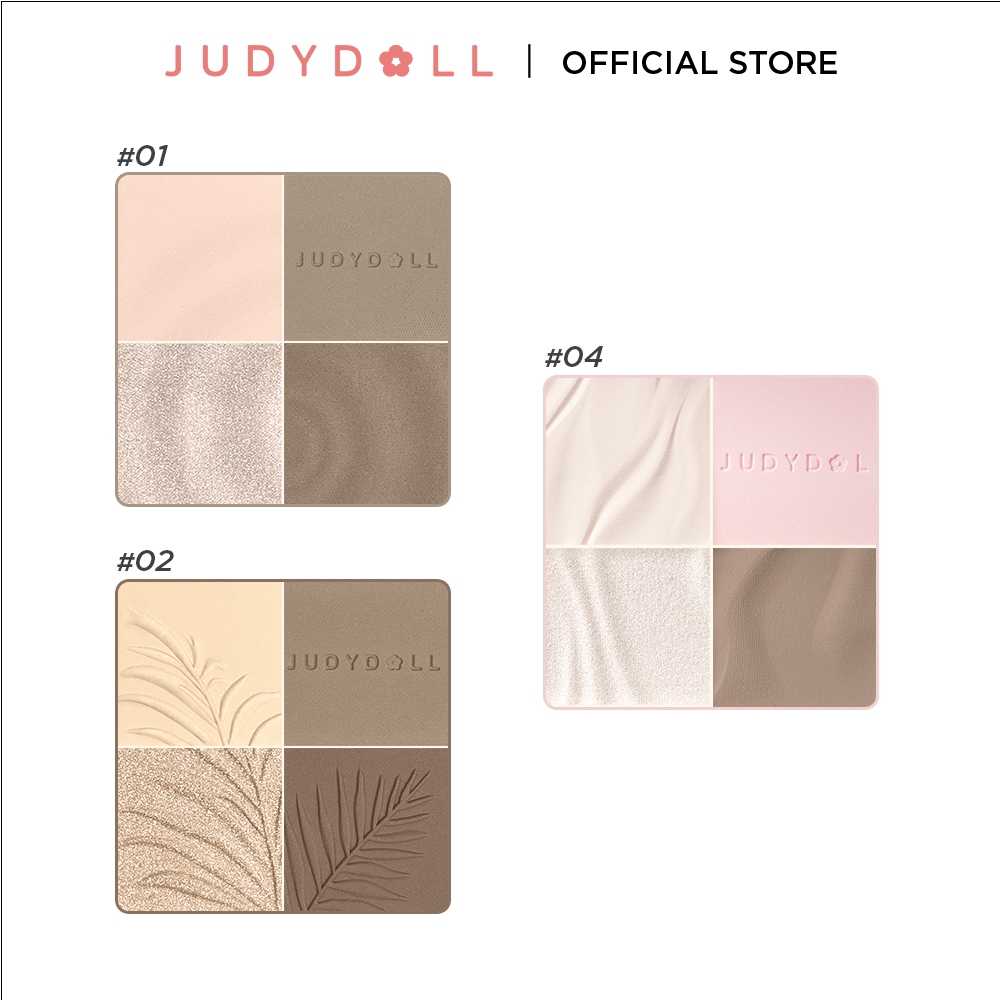JUDYDOLL Phấn bắt sáng tạo kh�i 4 ô Highlight Contour Pal... (2)