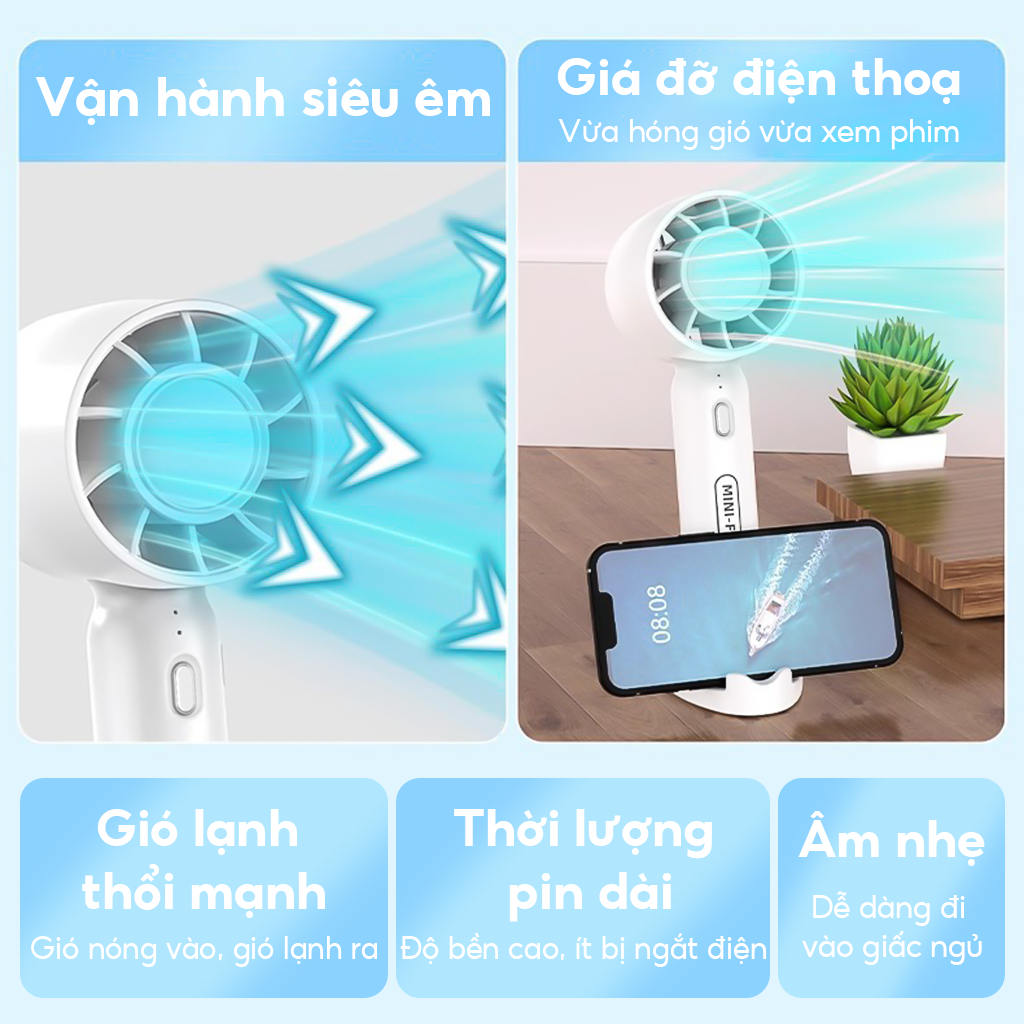Quạt Cầm Tay Mini T10 Siêu Mát (2)