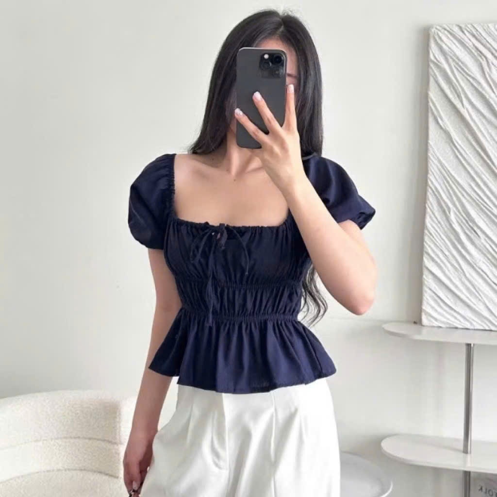 �o babydoll linen ki�u xinh tay ph�ng ti�u thư công chúa ... (2)