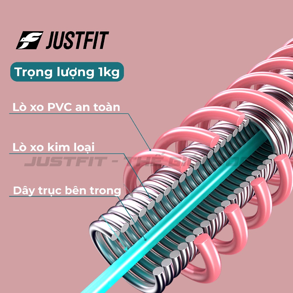 Vòng lắc eo lò xo JUSTFIT b�c nhựa m�m giảm mỡ nhanh (2)