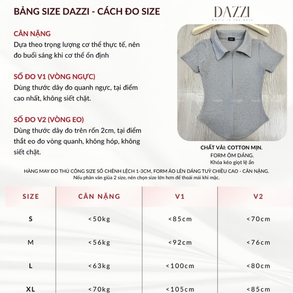 [M�U M�I 2026] �o thun nữ c� bẻ ph�i dây kéo DAZZI (2)