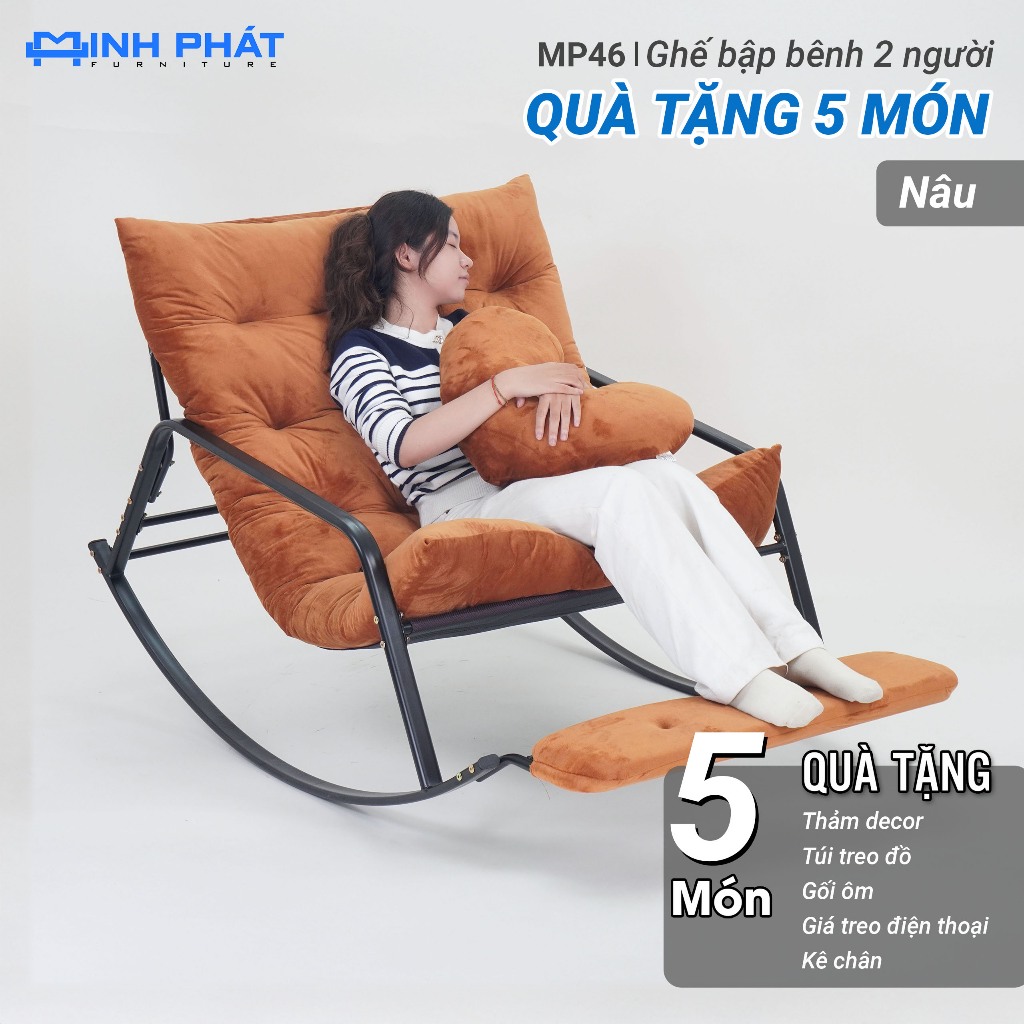 Ghế Bập Bênh �ôi thư giãn Minh Phát khung thép 2.0mm ��m ... (3)