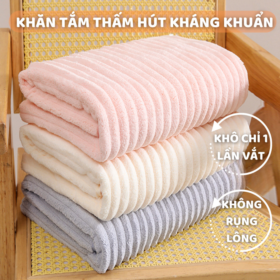 [H�NG LO� I 1] Kh�n Tắm Siêu Thấm Hút D� i 1M4 Sợi Microf... (3)