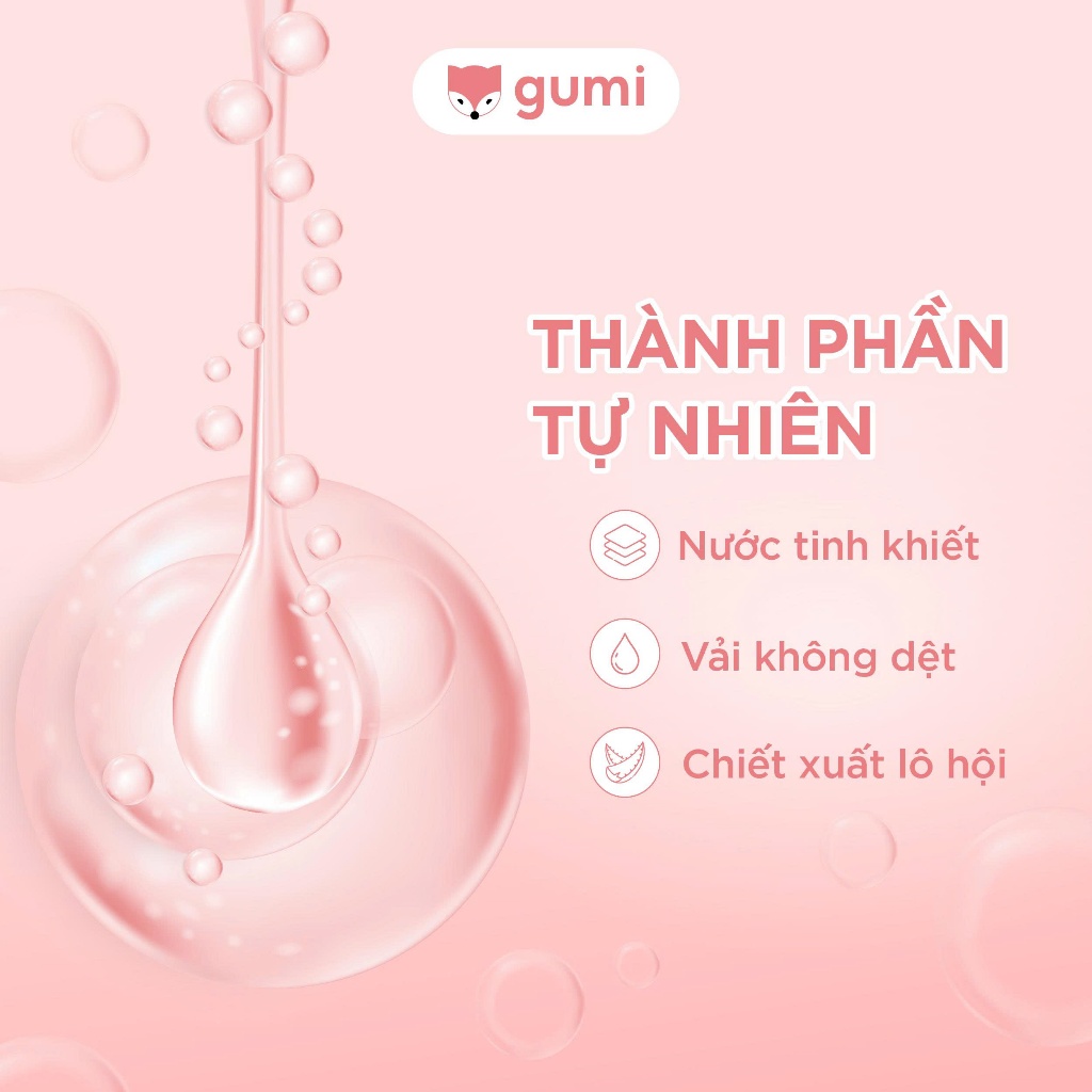 Thùng 10 gói kh�n ư�t Gumi không c�n không parabens cao c... (3)