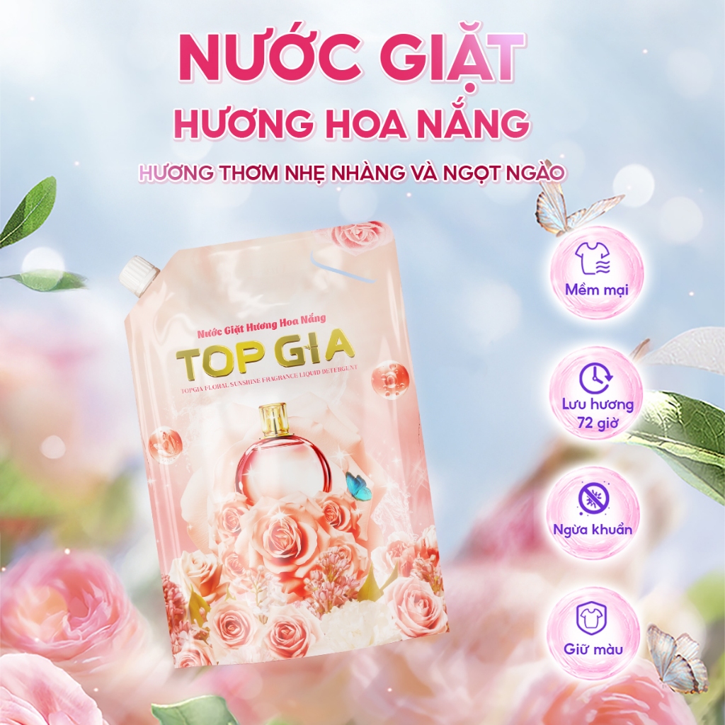 Nư�c giặt xả Top Gia hương hoa nắng v�  �ắm say d�u nhẹ t... (3)
