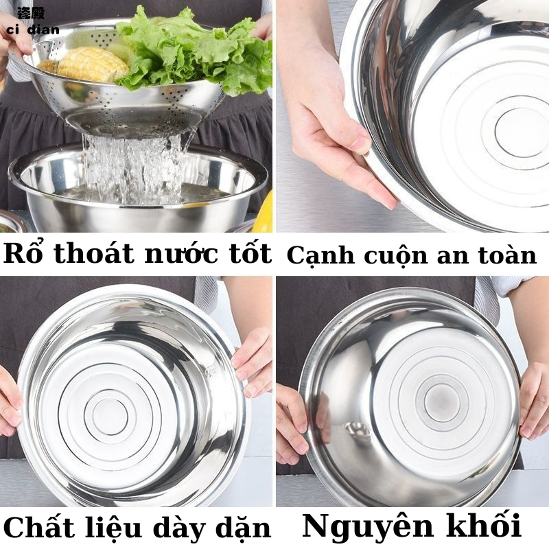 B� thau r� inox 5 món h� ng n�i ��a nhật Set thau r� 5 mó... (3)