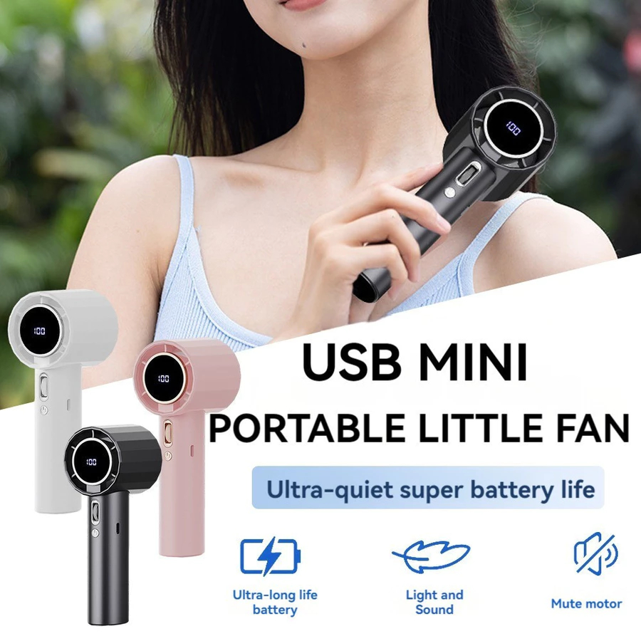 Quạt Cầm Tay Mini Tốc Độ Cao 100 Mức Gió Màn Hình Led Hiệ... (3)