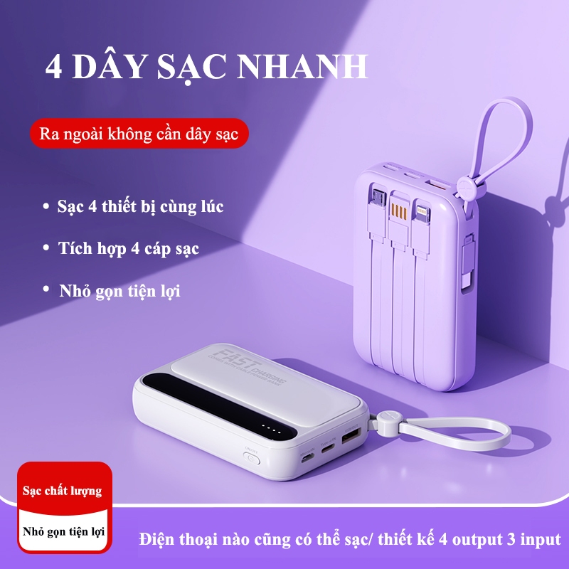 Sạc dự phòng 20000mah có tích hợp 4 cáp sạc nhanh màn hìn... (3)