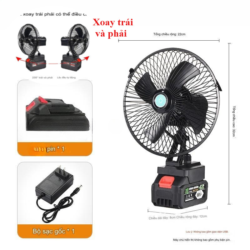 🔥🔥Quạt Tích Điện Pin 10 (3)