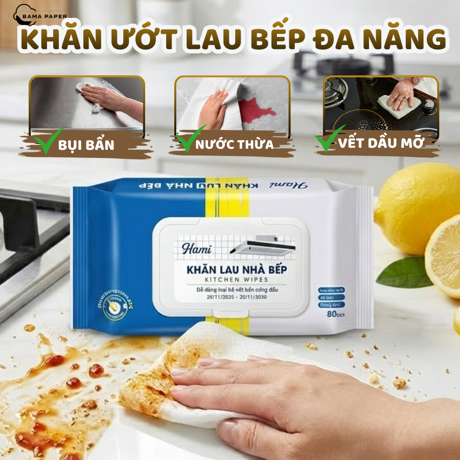 Thùng 10 Gói Khăn Ướt Lau Bếp Đa Năng 80 Tờ/Gói (3)