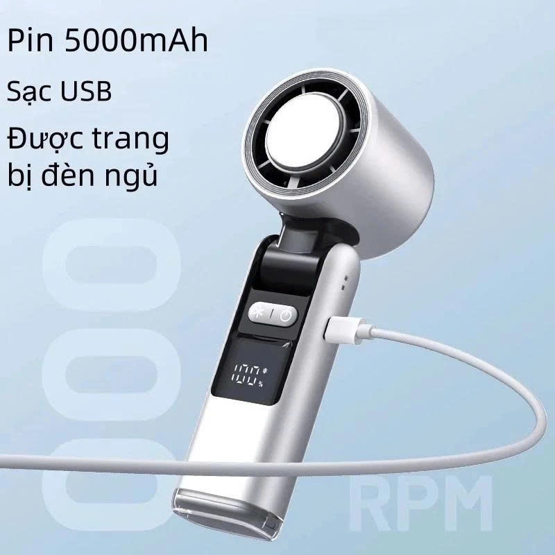 Quạt Tích Điện Mini Cầm Tay Tốc Độ Cao (3)