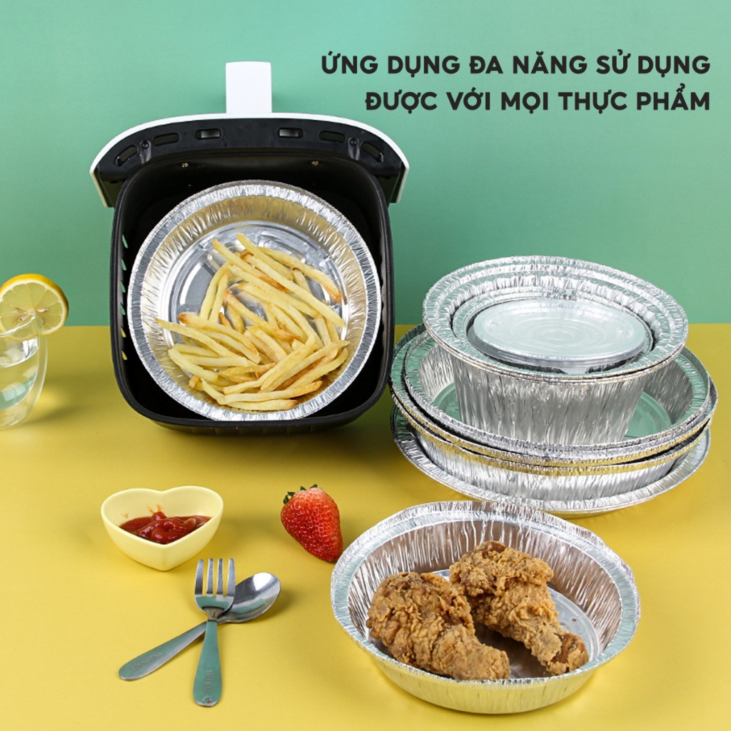 COMBO 100 Khay Giấy Bạc Lót Nồi Chiên Không Dầu (3)