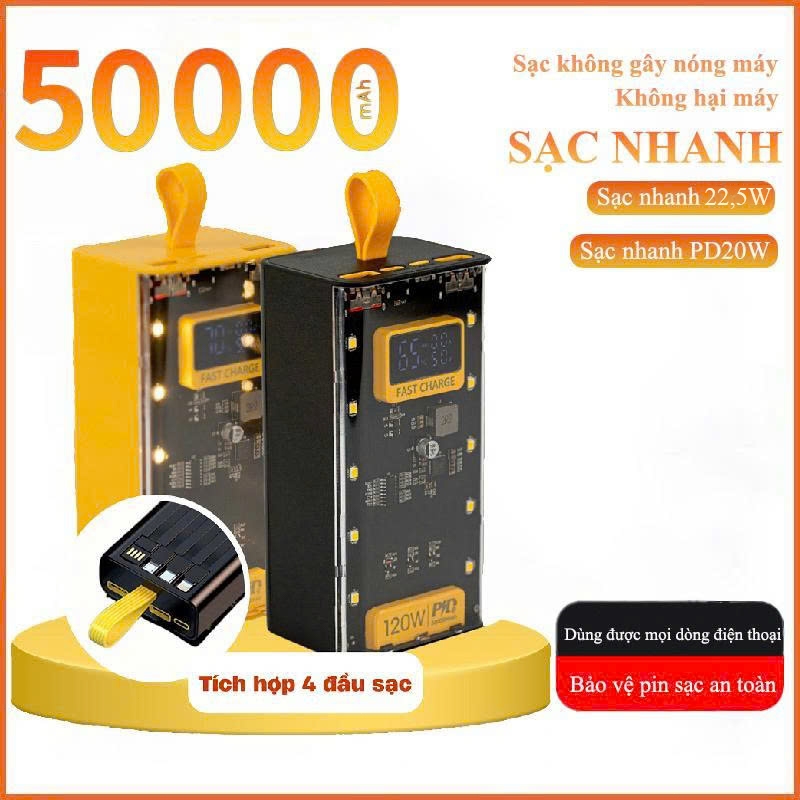 Sạc dự phòng 20000mh sạc nhanh 22.5w tích hợp dây (3)