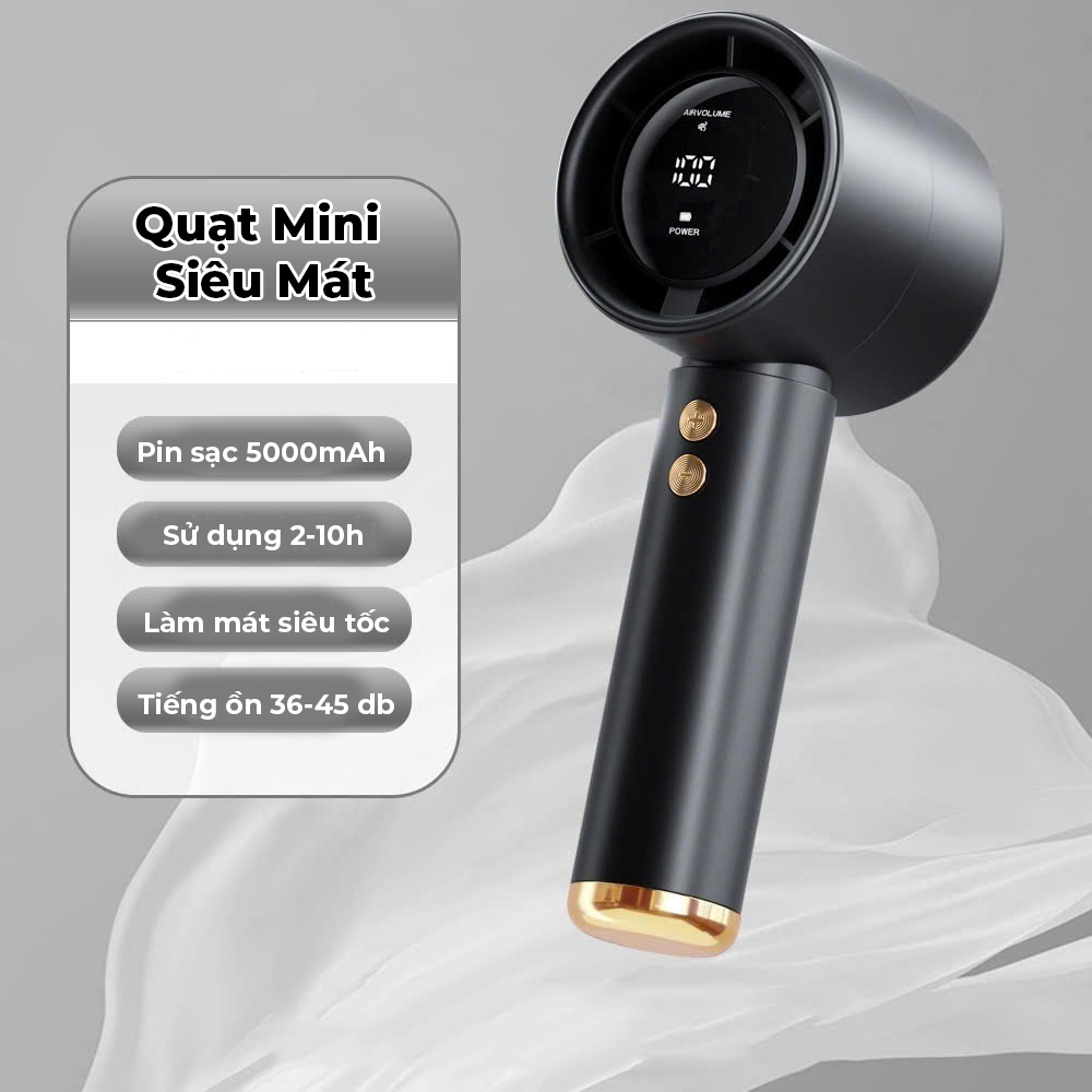 Quạt mini cầm tay M2 5000mAh di động có thể sạc gió mạnh ... (3)