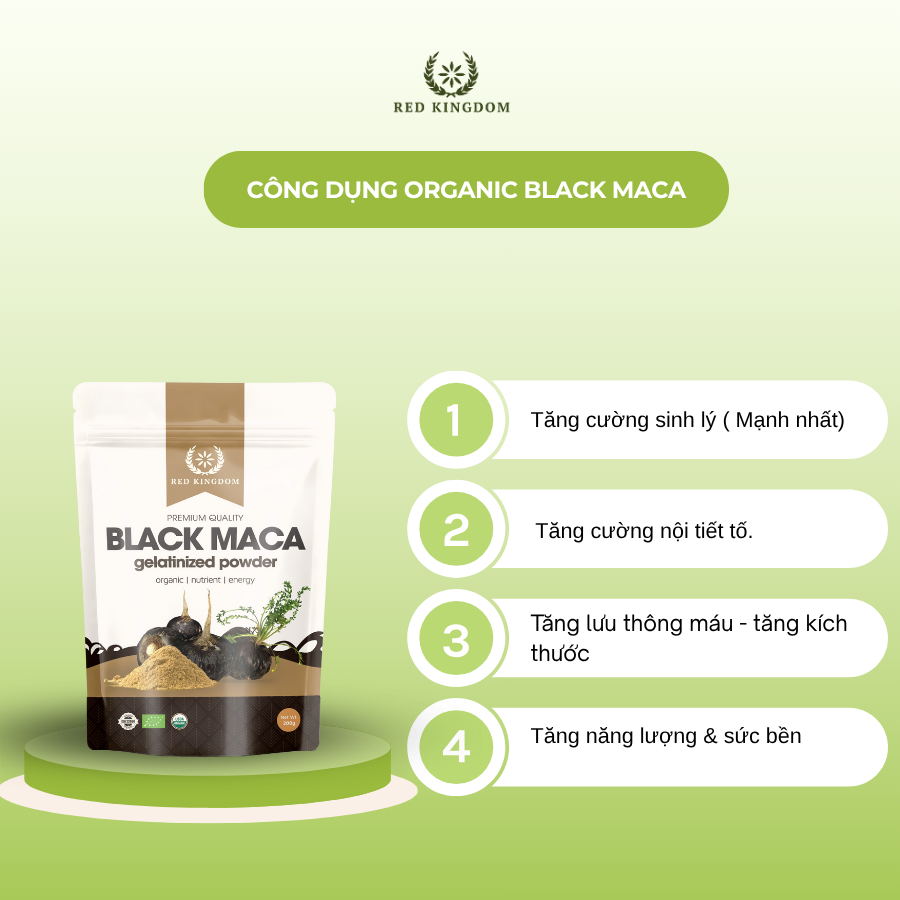Combo Maca ĐEN + Cacao + Đậu đen Organic Red Kingdom [CHÍ... (3)