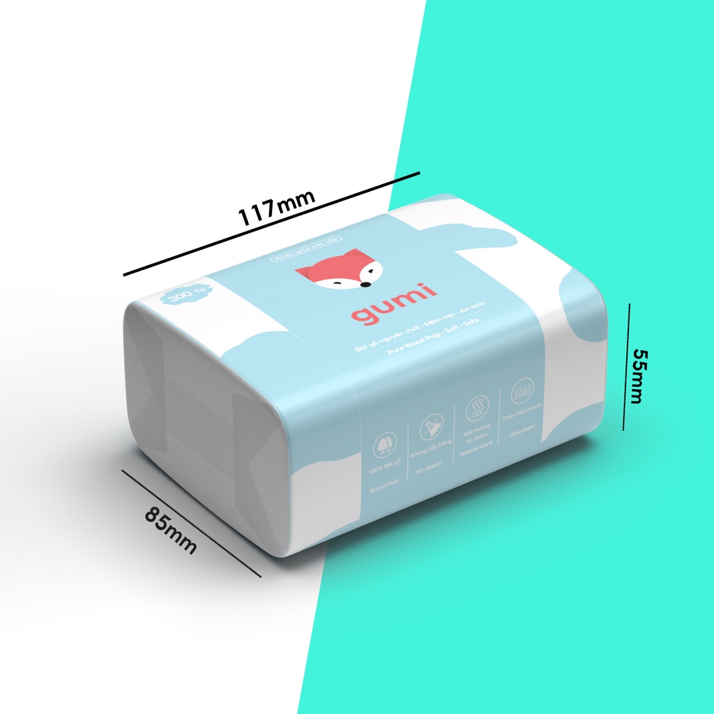 Thùng 16 gói giấy ăn cao cấp Gumi 3 lớp / 4 lớp mềm mịn (3)