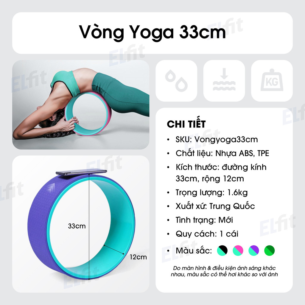 Vòng Tập Yoga Dụng Cụ Tập Yoga 33cm Khung Nhựa ABS Chịu L... (3)
