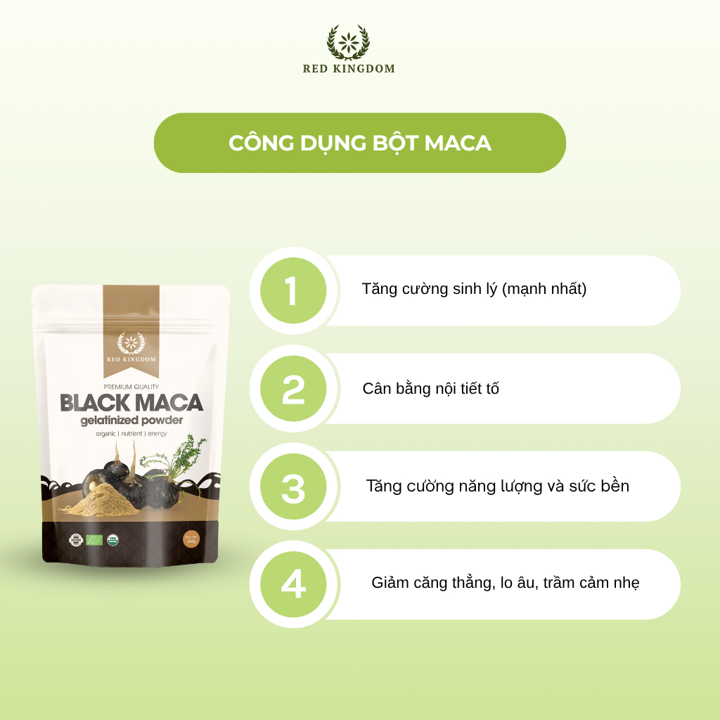 Bột Maca ĐEN hữu cơ Red Kingdom Peru gói 200gr (Maca o... (3)