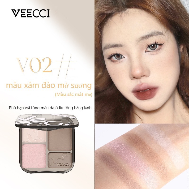 VEECCI Bảng Phấn Bắt Sáng Và Tạo Khối Tự Nhiên Lâu Trôi C... (3)