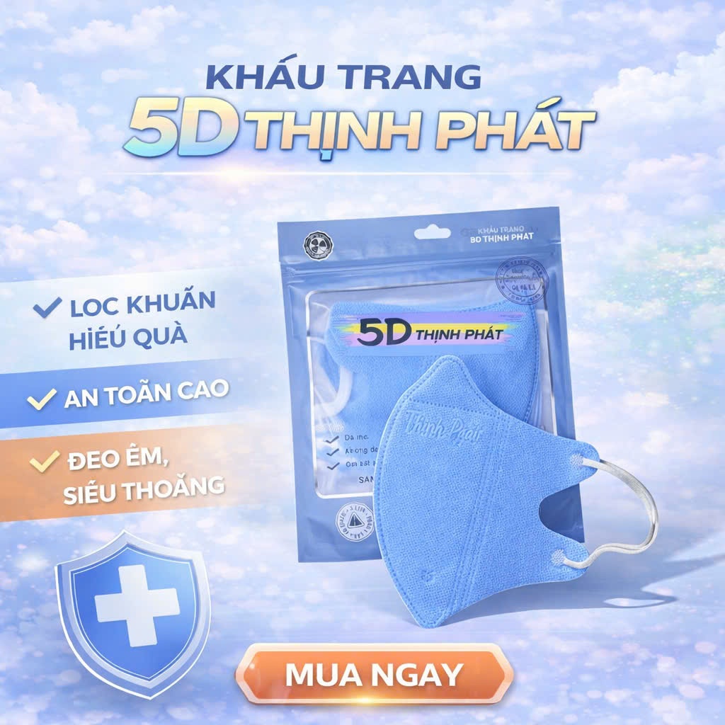 Sỉ 100 Chiếc  Khẩu Trang 5D Chống Tia UV (3)