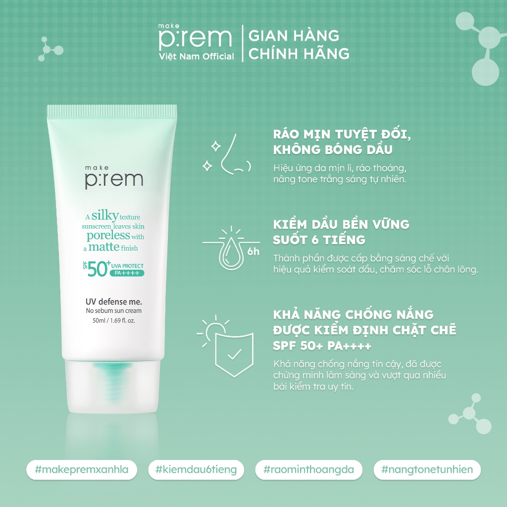 Kem Ch�ng Nắng Make P:rem UV Defense Me NoSebum Sun Cream... (3)